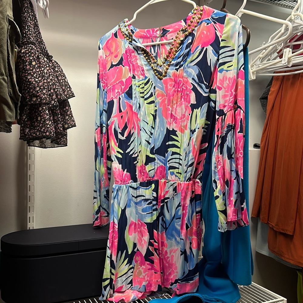 Lilly Pulitzer Multi-color Romper with gold detail